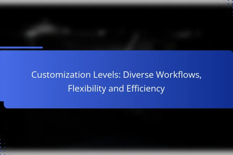 Customization Levels: Diverse Workflows, Flexibility and Efficiency