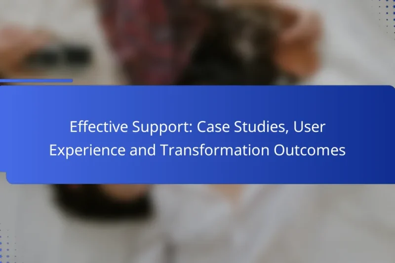 Effective Support: Case Studies, User Experience and Transformation Outcomes