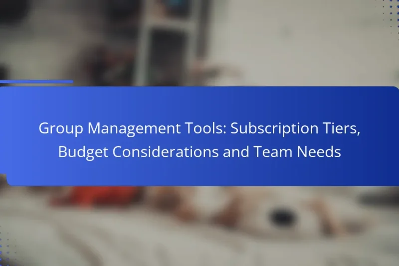 Group Management Tools: Subscription Tiers, Budget Considerations and Team Needs