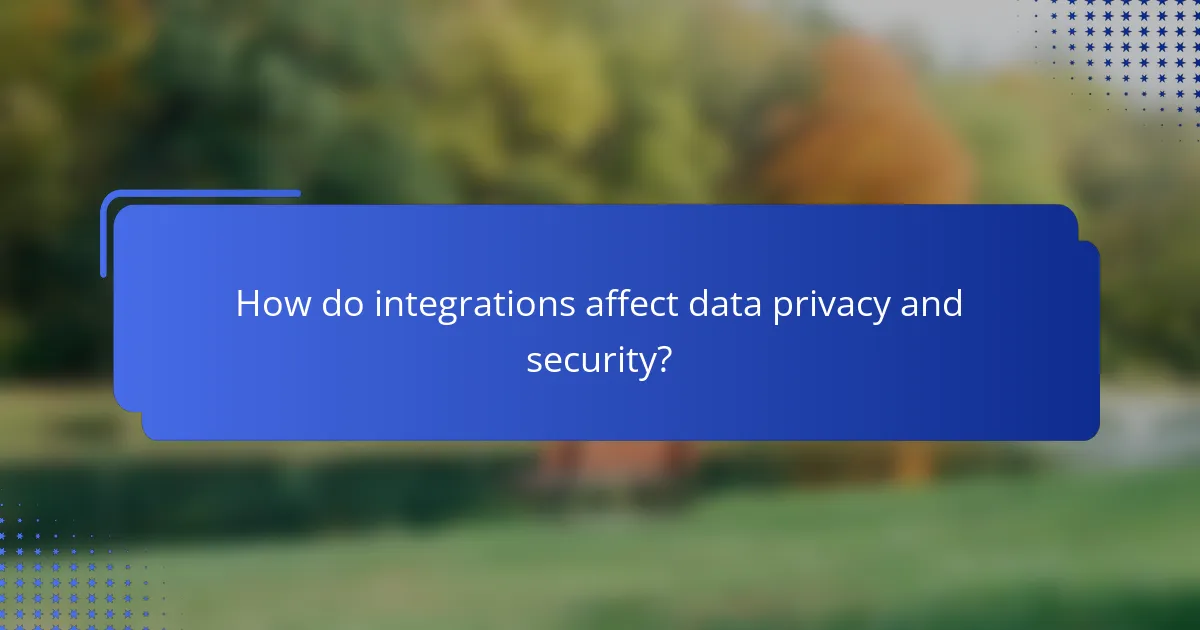 How do integrations affect data privacy and security?