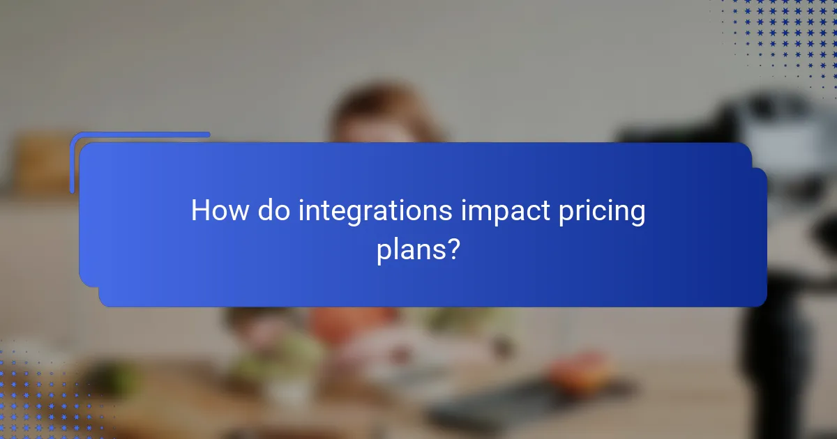 How do integrations impact pricing plans?