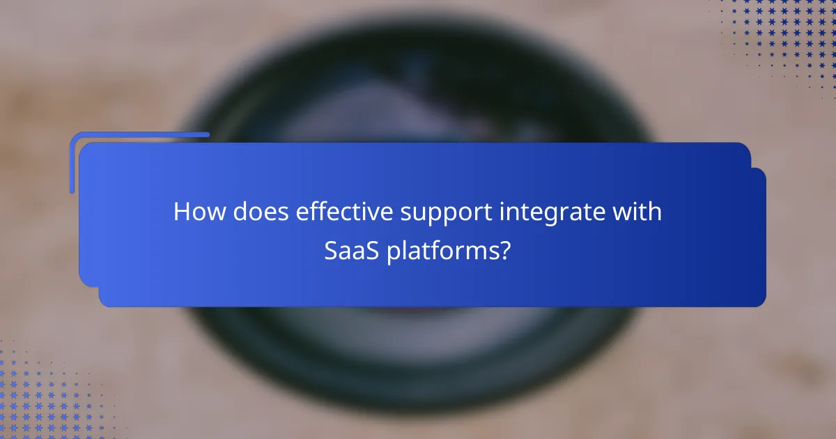 How does effective support integrate with SaaS platforms?