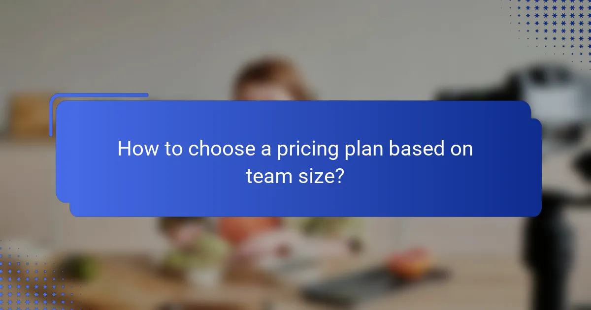 How to choose a pricing plan based on team size?