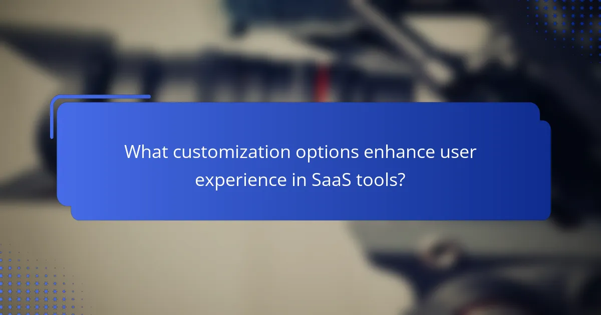 What customization options enhance user experience in SaaS tools?