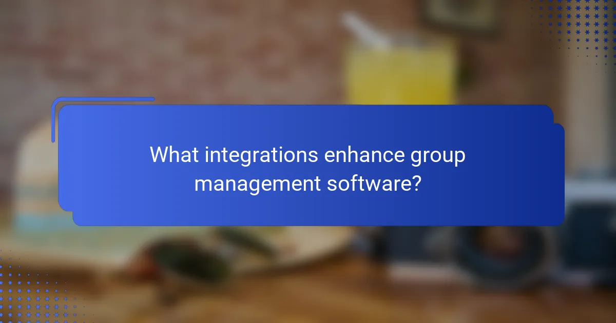 What integrations enhance group management software?
