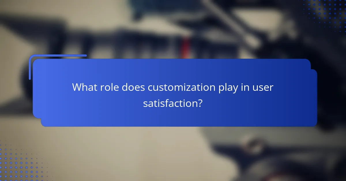 What role does customization play in user satisfaction?